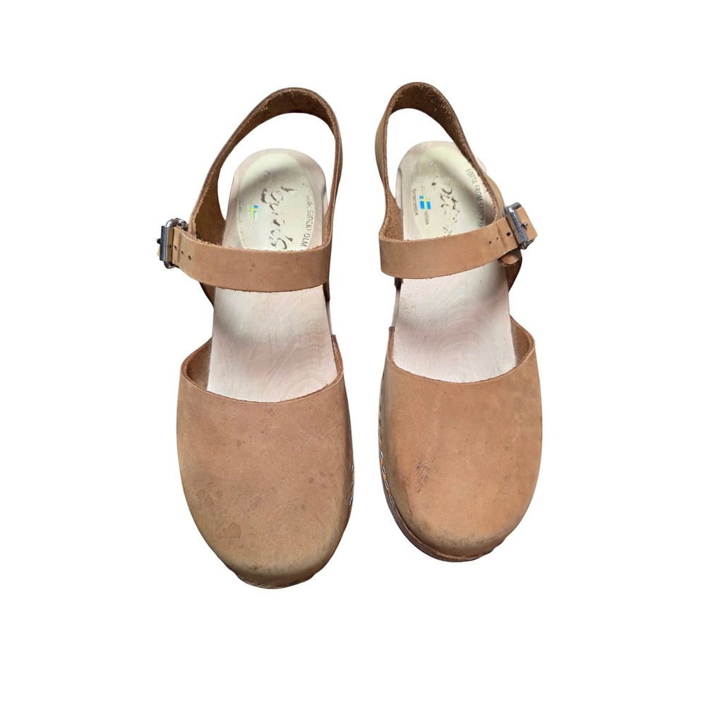 Lotta From Stockholm Tan Suede Mary Jane Clogs